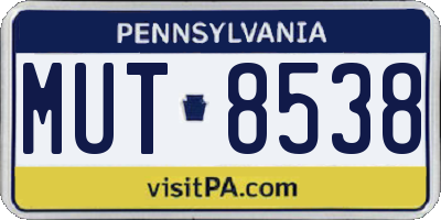 PA license plate MUT8538
