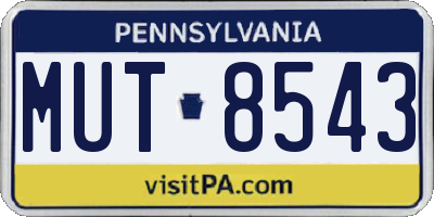 PA license plate MUT8543