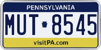 PA license plate MUT8545