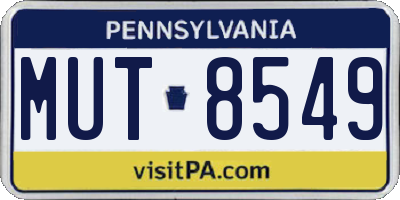 PA license plate MUT8549