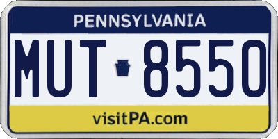 PA license plate MUT8550