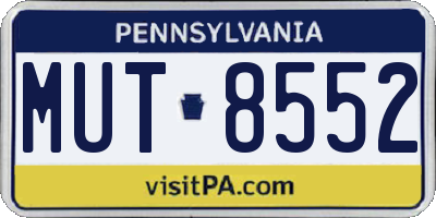 PA license plate MUT8552