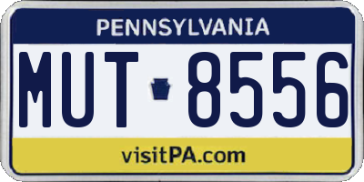 PA license plate MUT8556