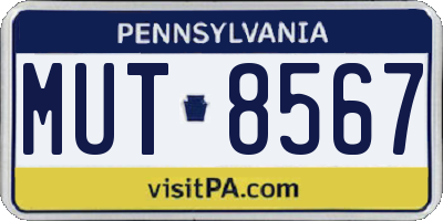 PA license plate MUT8567