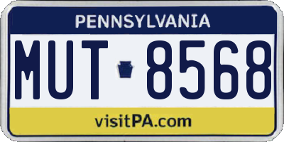 PA license plate MUT8568