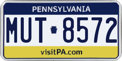 PA license plate MUT8572