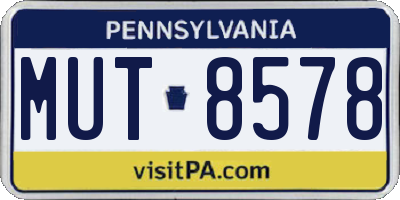 PA license plate MUT8578