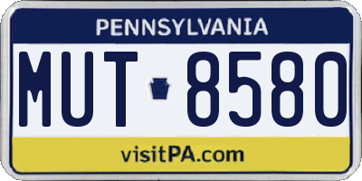 PA license plate MUT8580