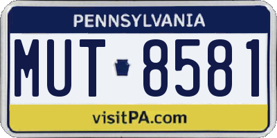 PA license plate MUT8581