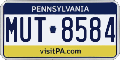 PA license plate MUT8584