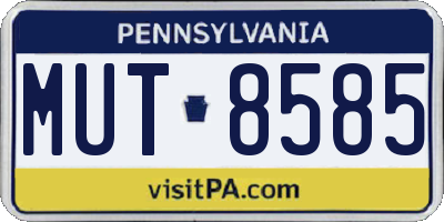PA license plate MUT8585