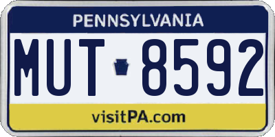 PA license plate MUT8592