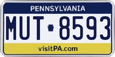 PA license plate MUT8593