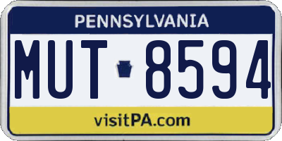 PA license plate MUT8594