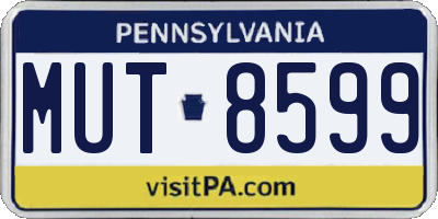PA license plate MUT8599