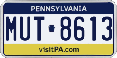 PA license plate MUT8613