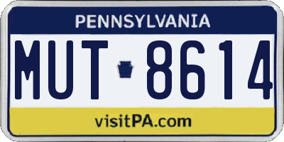PA license plate MUT8614