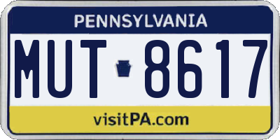 PA license plate MUT8617