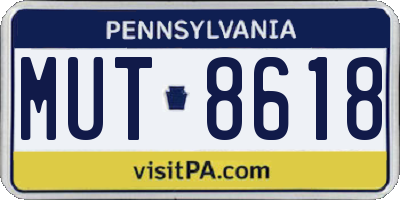 PA license plate MUT8618