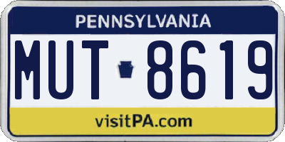 PA license plate MUT8619