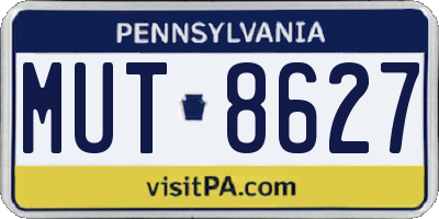 PA license plate MUT8627