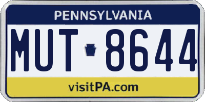 PA license plate MUT8644