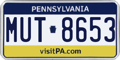 PA license plate MUT8653