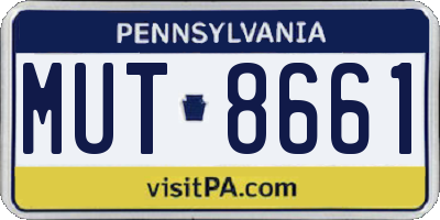 PA license plate MUT8661