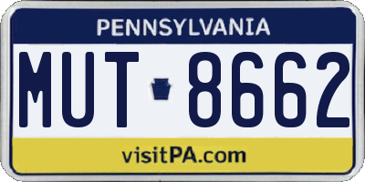 PA license plate MUT8662