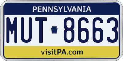 PA license plate MUT8663