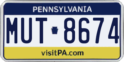PA license plate MUT8674