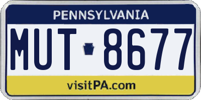 PA license plate MUT8677