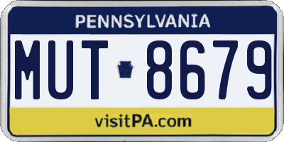 PA license plate MUT8679