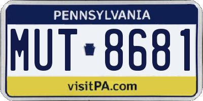 PA license plate MUT8681
