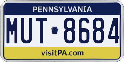 PA license plate MUT8684