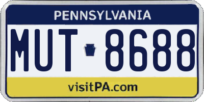 PA license plate MUT8688