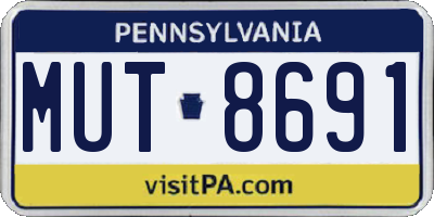 PA license plate MUT8691