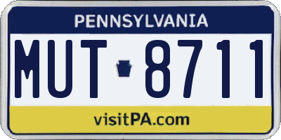 PA license plate MUT8711