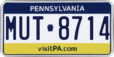 PA license plate MUT8714