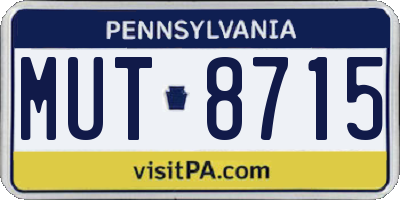 PA license plate MUT8715