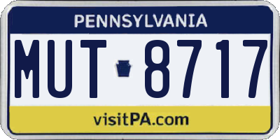 PA license plate MUT8717