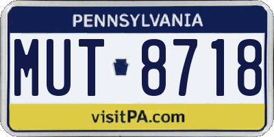 PA license plate MUT8718