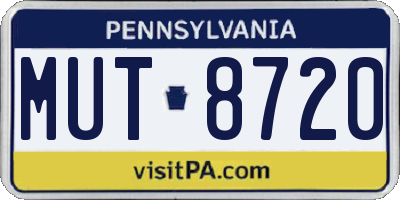 PA license plate MUT8720