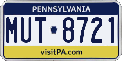 PA license plate MUT8721