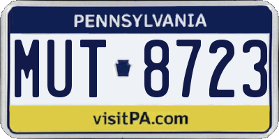 PA license plate MUT8723