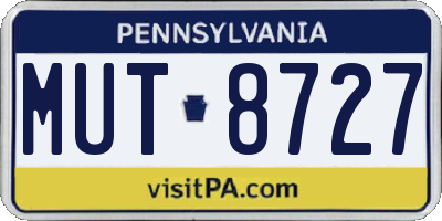 PA license plate MUT8727