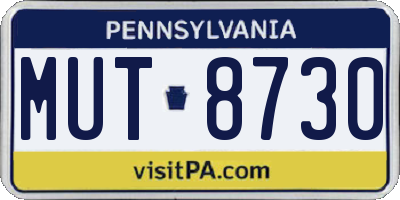 PA license plate MUT8730