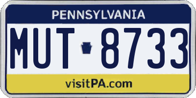 PA license plate MUT8733