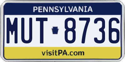 PA license plate MUT8736