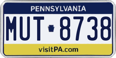 PA license plate MUT8738